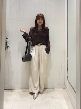 「Thevon（ゼボン）の2タックスラックス（その他パンツ）」を使った、Risaさん（レディース・162cm・20代）の夏コーディネート