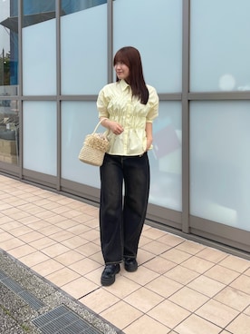 「シャーリング」｜Risaさん（レディース・162cm）の夏コーディネート