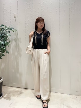 「ショート丈トップス」｜Risaさん（骨格ウェーブ・レディース・162cm）の春コーディネート