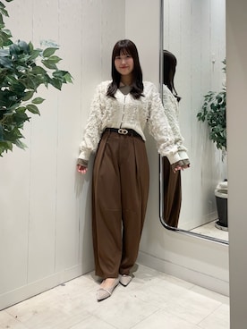 「アイテム（ベルト）」を使った、Risaさん（レディース・162cm）の秋コーディネート