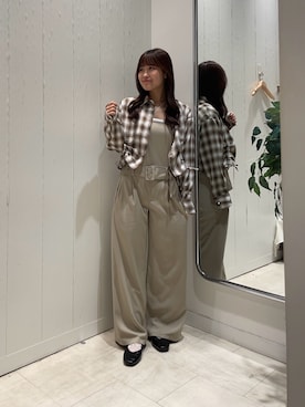 「アイテム（つなぎ/オールインワン）」を使った、Risaさん（レディース・162cm）の秋コーディネート