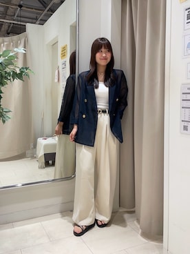「アイテム（テーラードジャケット）」を使った、Risaさん（レディース・162cm・20代）の夏コーディネート