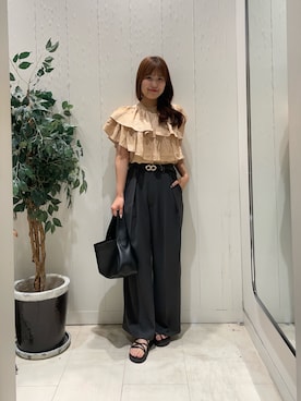 「アシメ」｜Risaさん（レディース・162cm）の夏コーディネート