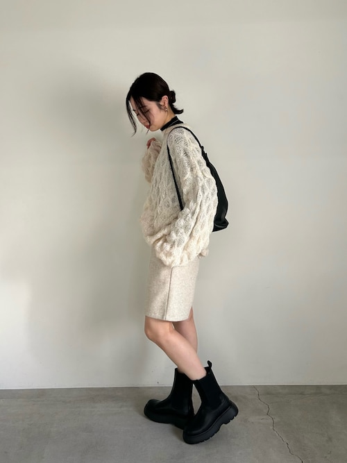 モヘアライクドロップ編みオーバーニット（ニット/セーター