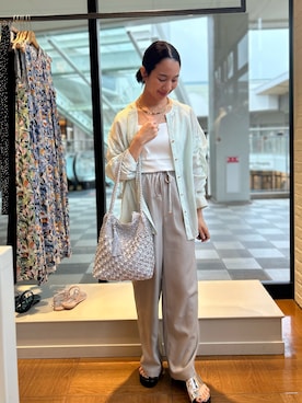 「NOLLEY'S LIGHT（ノーリーズライト）のアイテム（トップス）」を使った、yurinaさん（レディース・151cm）の夏コーディネート
