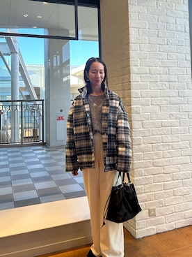 「チェック柄」｜yurinaさん（レディース・151cm）の冬コーディネート