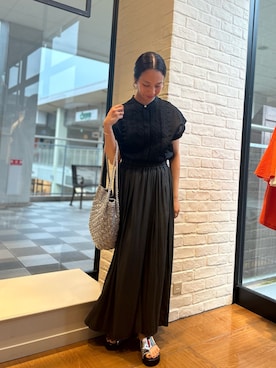 「NOLLEY'S LIGHT（ノーリーズライト）のアイテム（パンツ）」を使った、yurinaさん（レディース・151cm）の夏コーディネート