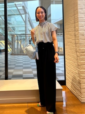 「NOLLEY'S LIGHT（ノーリーズライト）のアイテム（パンツ）」を使った、yurinaさん（レディース・151cm）の春コーディネート