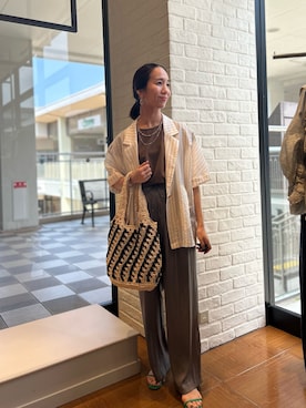「NOLLEY'S LIGHT（ノーリーズライト）のアイテム（パンツ）」を使った、yurinaさん（レディース・151cm）の夏コーディネート