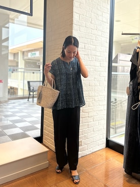 「NOLLEY'S LIGHT（ノーリーズライト）のアイテム（パンツ）」を使った、yurinaさん（レディース・151cm）の夏コーディネート