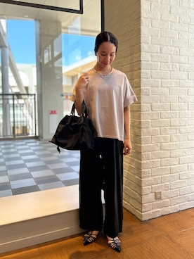 「NOLLEY'S LIGHT（ノーリーズライト）のアイテム（パンツ）」を使った、yurinaさん（レディース・151cm）の夏コーディネート