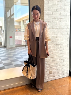 「アイテム（ジャケット/アウター、イエロー系）」を使った、yurinaさん（レディース・151cm）の夏コーディネート