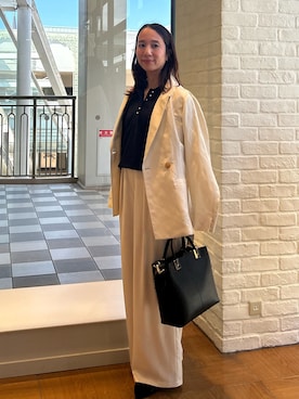 「MICO COULIER（ミコクリエ）のアイテム（パンツ）」を使った、yurinaさん（レディース・151cm）の春コーディネート