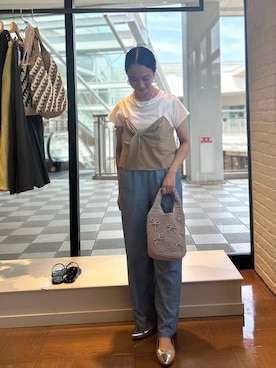 「ドッキング」｜yurinaさん（レディース・151cm）の夏コーディネート