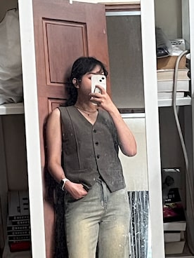 「UNKNOWN.（アンノウン）のアイテム（トップス）」を使った、juju🌼さん（レディース・164cm）の秋コーディネート