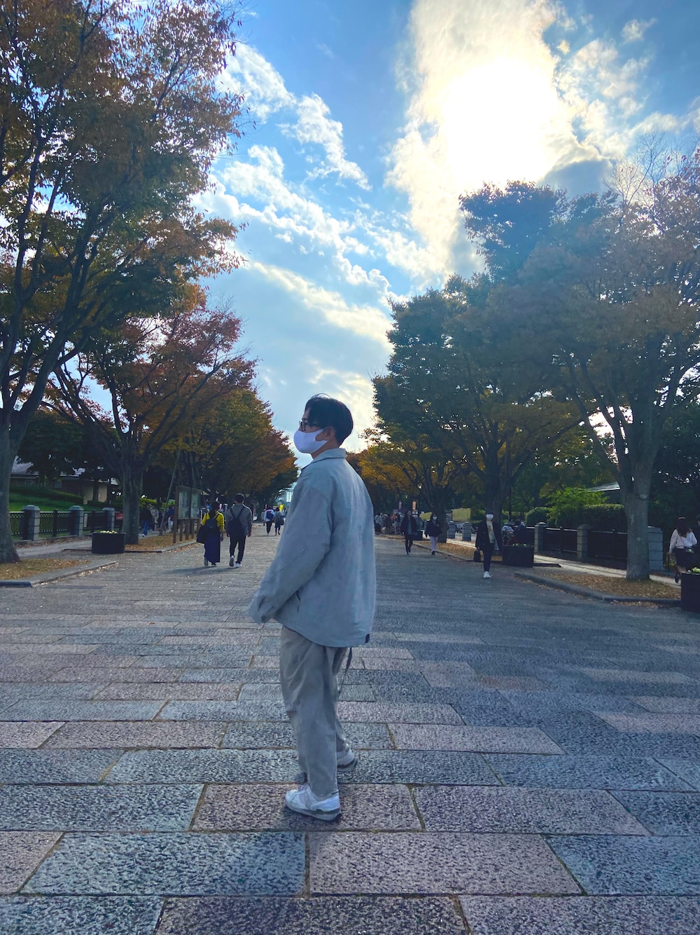 「葛西臨海公園、GOOPiMADE、saucony、Maison Margiela、ray ban」｜「Ray-Banのレイバン RX5228F-2000-53（メガネ、ブラック系）」を使った、r11a4dさん（メンズ・173cm）の冬コーディネートの1枚目の写真