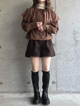 pamyuuchannさんの「タックショートパンツ」を使ったコーディネート