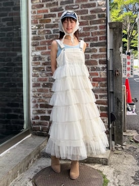 「アイテム（キャップ）」を使った、aynmt_さん（レディース・167cm）の春コーディネート