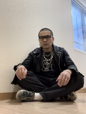 「BuddyOptical(バディーオプティカル)のアイテム」を使った、眞理さん(メンズ・172cm)の冬コーディネート