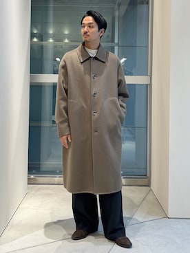 「アイテム（ステンカラーコート）」を使った、THE TOKYO STAFFさん（メンズ・172cm）の秋コーディネート