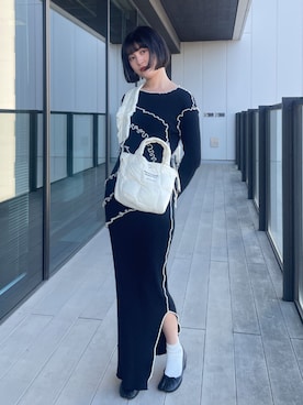 「beautiful people（ビューティフルピープル）の《残りわずか》【beautiful people×THE TOKYO/ビューティフルピープル×ザトウキョウ】mini tote shoulder bag/パデッドミニトートショルダーバッグ（ショルダーバッグ）」を使った、THE TOKYO STAFFさん（レディース・157cm）の春コーディネート