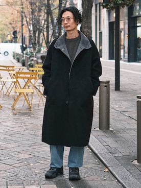 「アイテム（ステンカラーコート）」を使った、THE TOKYO STAFFさん（メンズ・170cm・20代）の冬コーディネート
