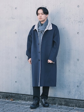 「アイテム（ステンカラーコート）」を使った、THE TOKYO STAFFさん（メンズ・165cm・20代）の冬コーディネート