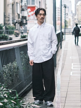 「markaware（マーカウェア）のアイテム」を使った、THE TOKYO STAFFさん（メンズ・170cm）の春コーディネート
