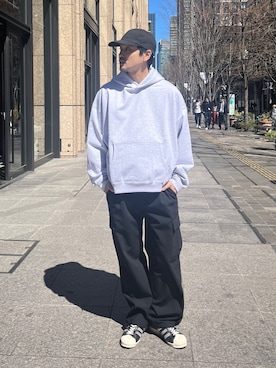 「markaware（マーカウェア）のアイテム」を使った、THE TOKYO STAFFさん（メンズ・172cm）の春コーディネート