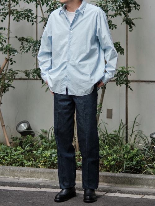 ATON / エイトン】SHRINK COTTON LAWN OVERSIZED SHIRT（シャツ