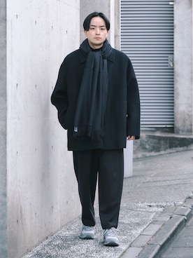 「アイテム（ステンカラーコート）」を使った、THE TOKYO STAFFさん（メンズ・165cm・20代）の冬コーディネート
