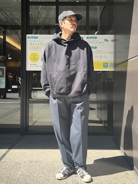 「markaware（マーカウェア）のアイテム」を使った、THE TOKYO STAFFさん（メンズ・172cm）の春コーディネート