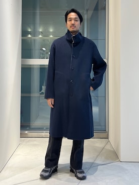 「オトナカジュアル」｜「アイテム（ステンカラーコート）」を使った、THE TOKYO STAFFさん（メンズ・172cm）の冬コーディネート