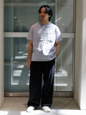 「THE NORTH FACE PURPLE LABEL（ザ ノースフェイス パープルレーベル）の【THE NORTH FACE PURPLE LABEL/ザノースフェイスパープルレーベル】8oz Field Pockt Tee/（定番）（Tシャツ/カットソー、グレー系）」を使った、THE TOKYO STAFFさん（メンズ・176cm）の春コーディネート