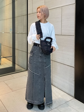 「beautiful people（ビューティフルピープル）の《残りわずか》【beautiful people×THE TOKYO/ビューティフルピープル×ザトウキョウ】mini tote shoulder bag/パデッドミニトートショルダーバッグ（ショルダーバッグ）」を使った、THE TOKYO STAFFさん（レディース・165cm）の春コーディネート