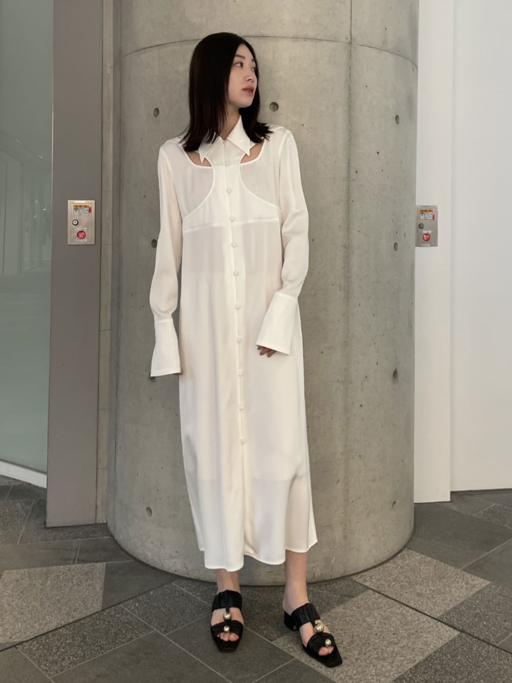 FETICO/フェティコ】別注 CUTOUT SATIN DRESS/カットアウトサテン