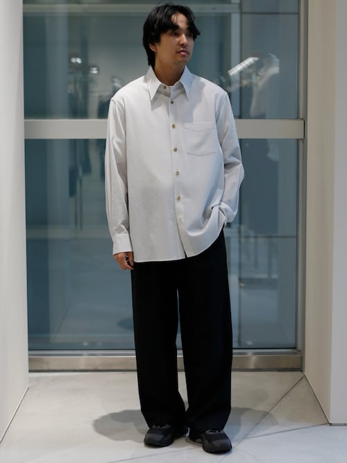 パンツ MARKAWARE WIDE TROUSERS RAW WHITE 2 MARKAWARE】TRIPLE PLEATED WIDE TROUSERS(オーガニックウール2/80