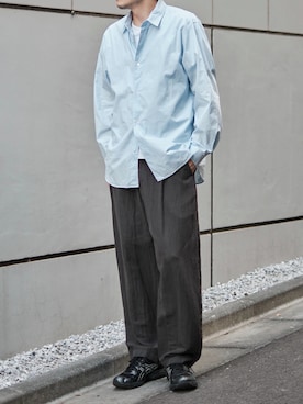 「ATON（エイトン）のアイテム」を使った、THE TOKYO STAFFさん（メンズ・180cm）の春コーディネート