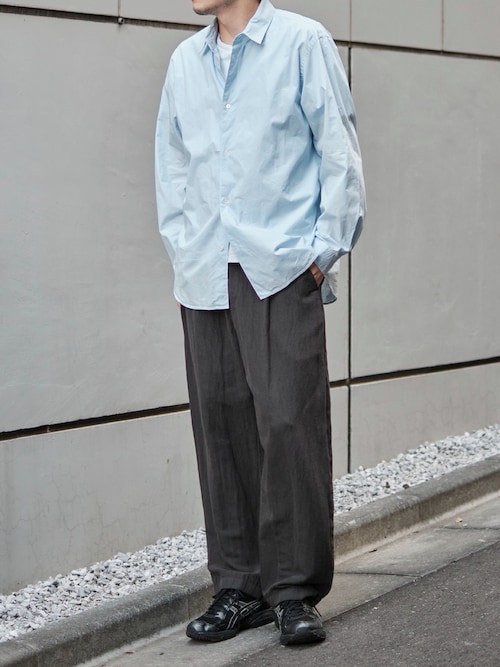 ATON / エイトン】SHRINK COTTON LAWN OVERSIZED SHIRT（シャツ