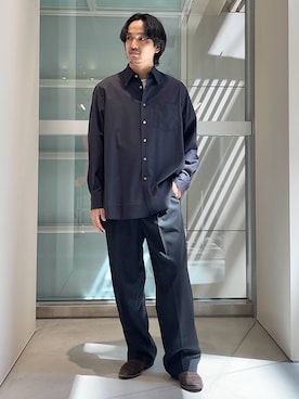 「ATON（エイトン）のアイテム」を使った、THE TOKYO STAFFさん（メンズ・170cm）の春コーディネート