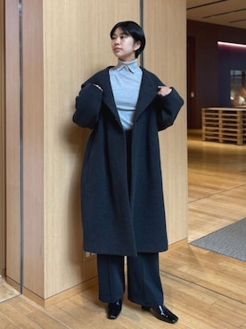 「秋冬」｜「アイテム（チェスターコート）」を使った、THE TOKYO STAFFさん（レディース・162cm）の秋コーディネート