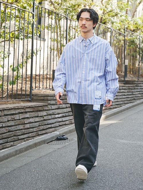 MIHARAYASUHIRO/ミハラヤスヒロ】COTTON HIGH DENSITY STRIPE LS