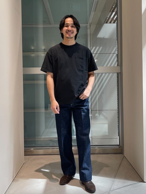 値下げ！TANAKA デニム　ブラック、ブルーデニム XS　新品タグ付き TANAKA/タナカ】別注THE JEAN TROUSERS（デニムパンツ）｜TANAKA
