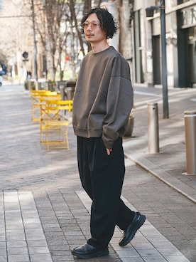 「markaware（マーカウェア）のアイテム」を使った、THE TOKYO STAFFさん（メンズ・170cm）の冬コーディネート