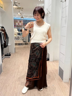 「アイテム（ストール/ショール）」を使った、yurie0407さん（レディース・154cm）の夏コーディネート