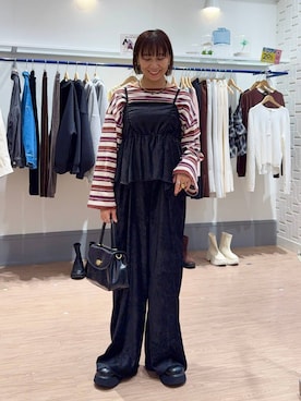 「きれいめ」｜「アイテム（サロペット/オーバーオール）」を使った、yurie0407さん（レディース・154cm）の秋コーディネート