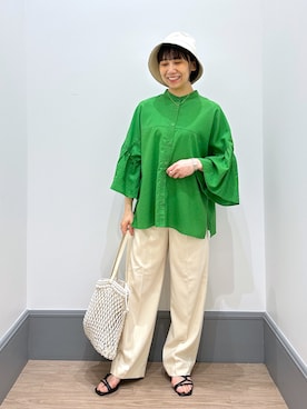 「春カラー」｜「アイテム（スリッポン）」を使った、yurie0407さん（レディース・154cm）の春コーディネート
