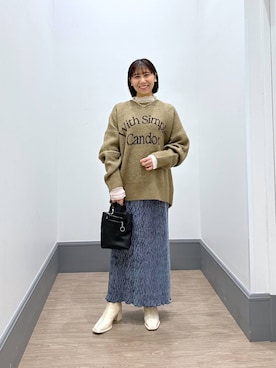 「LOWRYS FARM（ローリーズファーム）のチェーンネックレス　976398（ネックレス）」を使った、yurie0407さん（レディース・154cm）の冬コーディネート