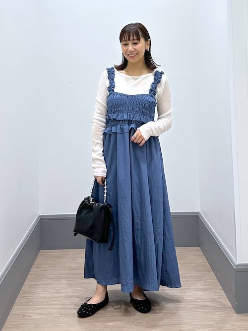 セール】シャーリングギャザーワンピース 140715（ワンピース