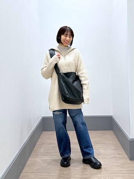 「LOWRYS FARM（ローリーズファーム）のステンレスプレートネックレス　973053（ネックレス）」を使った、yurie0407さん（レディース・154cm）の秋コーディネート
